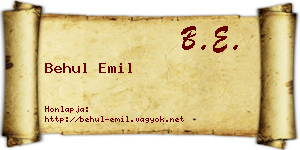 Behul Emil névjegykártya